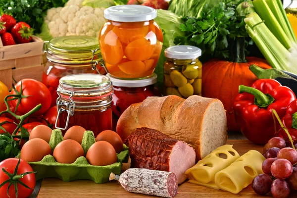 Composition with variety of organic food — Stock Photo, Image