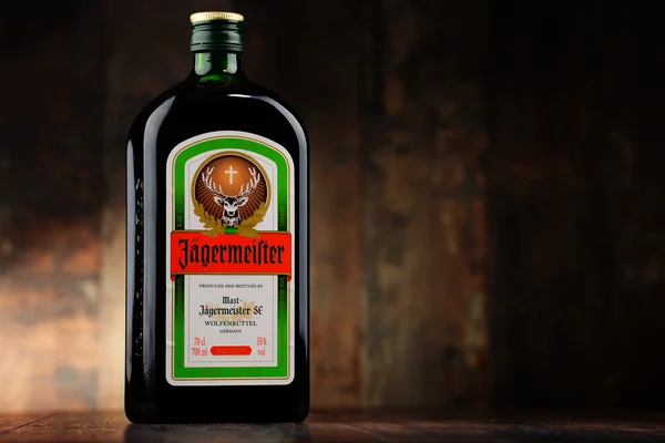 Butelkę likieru ziołowego Jagermeister. — Zdjęcie stockowe