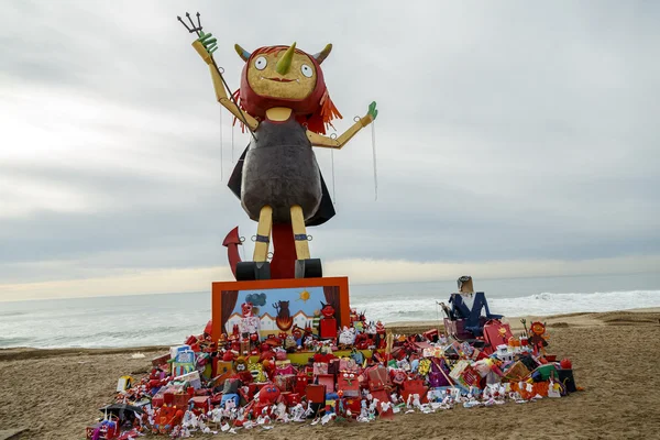 Pierwszy Demonieta maja wakacje w mieście Badalona — Zdjęcie stockowe