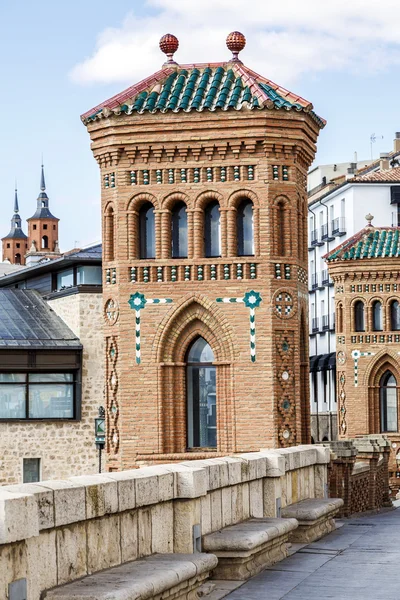 Aragon Teruel Mudejar city buildings near Escalinata — Stock Photo, Image