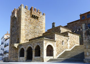 Caceres Extremadura İspanya. Bujaco Kulesi