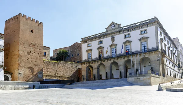 City Hall Plaza Mayor w Caceres — Zdjęcie stockowe