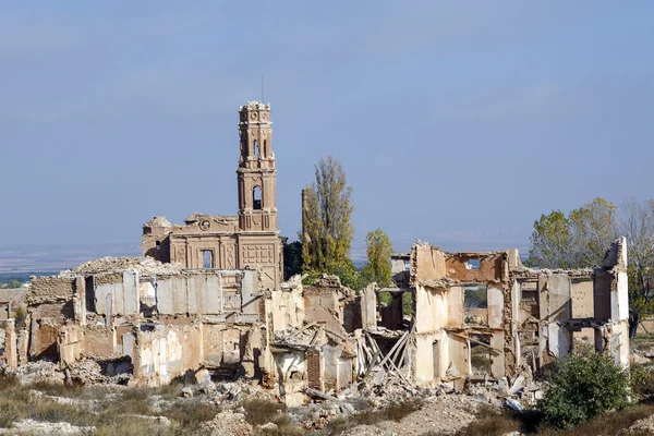 Belchite 村庄被毁在西班牙内战期间的一次轰炸 — 图库照片