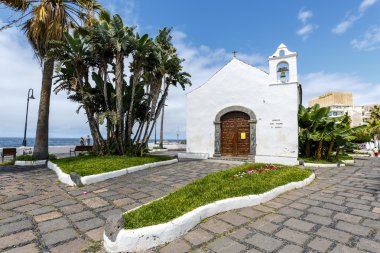 Tipik Kanarya kilise ermita de San Telmo Puerto de la Cruz, Tenerife, Canarias, İspanya