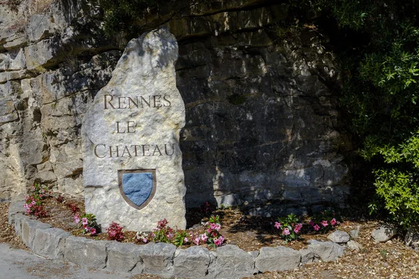 Rennes le Chateau Village Sign, Francia — Foto Stock