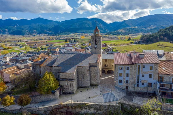 Chiesa Santa Maria Sant Jaume Bellver Cerdanya Pirenei Provincia Lleida — Foto Stock