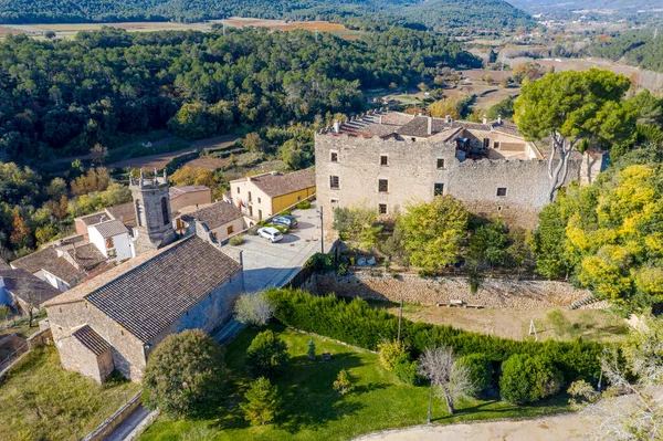 Castelo Torre Claramunt Igreja São João Batista Penedes Catalunha Espanha — Fotografia de Stock