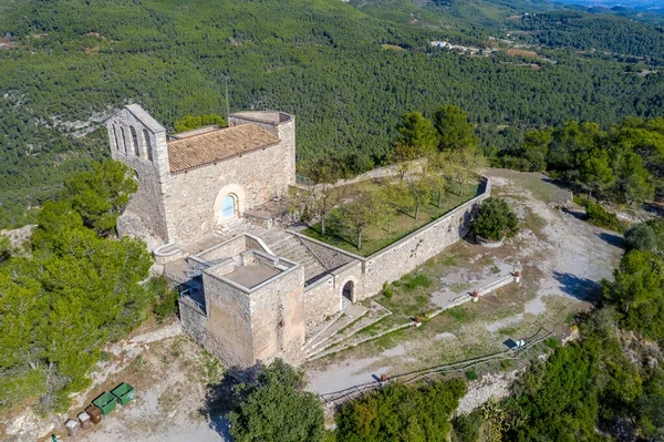 Wallfahrtsort Santa Maria Foix Torrelles Romanischer Stil Barcelona Mit Einem — Stockfoto