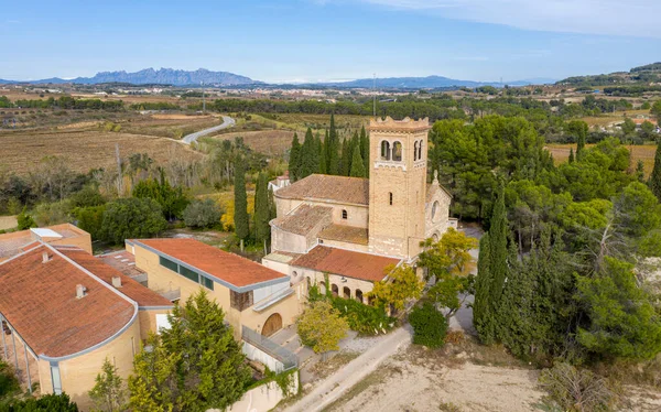 Igreja Romana Sant Pere Lavern Sant Feliu Barcelona Catalunha Espanha — Fotografia de Stock
