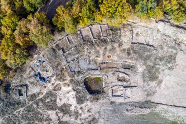 İber şehri Castellvell de Olius, Lleida Katalonya İspanya.
