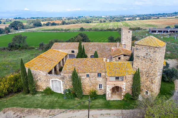 Замок Вальгорнера Пераладе Окампо Жирона Каталония Испания — стоковое фото
