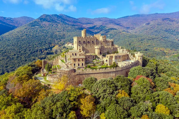 Замок Рекесенс Вершине Neulos Albera Массив Жирона Испания — стоковое фото