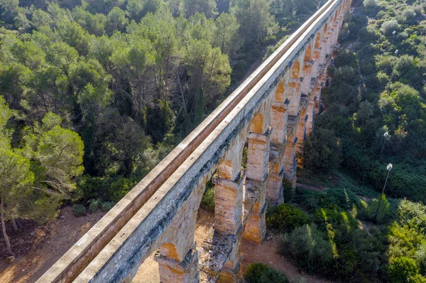 Vista Del Acueducto Romano Pont Del Diable Tarragona España Detalle —  Fotos de Stock