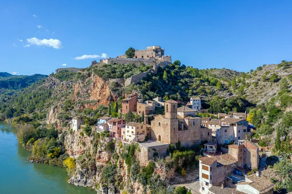 Villaggio Miravet Fiume Ebro Provincia Tarragona Spagna Miravet Uno Dei — Foto Stock