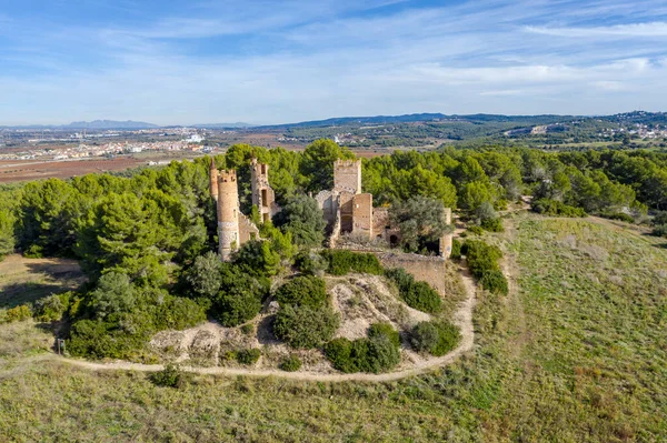 Castelo Muga Penedes Inferior Município Bellvei Catalunha Espanha — Fotografia de Stock