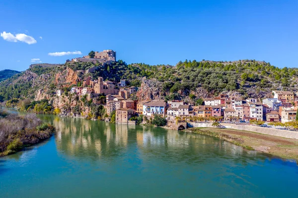 Villaggio Miravet Fiume Ebro Provincia Tarragona Spagna Miravet Uno Dei — Foto Stock