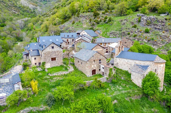 Pamoramica Cidade Montanhosa Coll Catalunha Espanha Pertence Município Valle Bohi — Fotografia de Stock