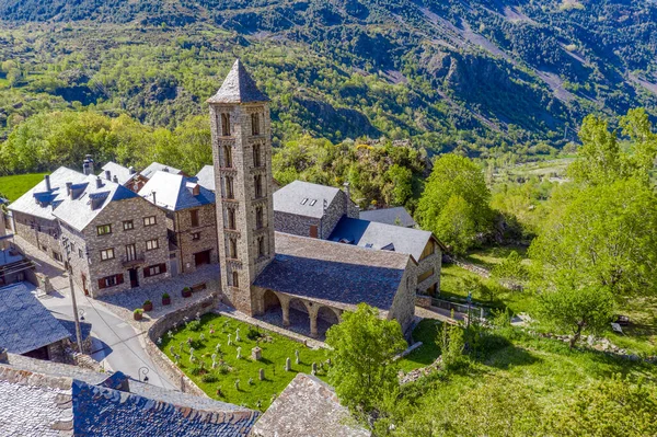 Římský Kostel Santa Eulalia Erill Vall Údolí Boi Katalánsko Španělsko — Stock fotografie