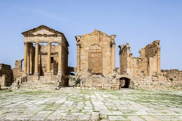 Ruínas romanas de Sufetula perto de Sbeitla — Fotografia de Stock