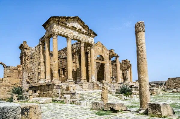 Ruínas romanas de Sufetula perto de Sbeitla — Fotografia de Stock