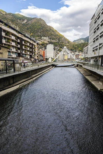 Andorra la Vella Valira river — Stock Photo, Image