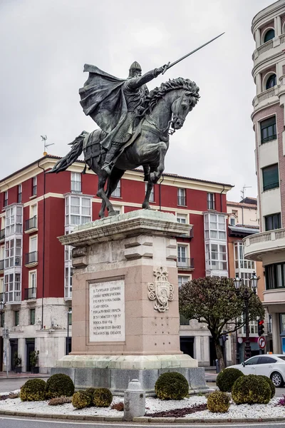 Estátua de El Cid em Burgos, Espanha — Fotografia de Stock