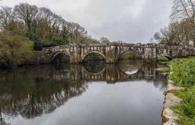 Roman bridge in Brandomil, Camino de Santiago, A Galicia clipart
