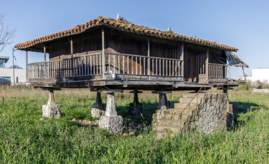 Horreo, graanschuur, typische Galicische huis