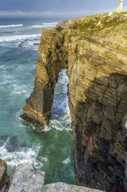 Las Catedrales plaj bulunan Galiçya, İspanya. Ribadeo Paradise beach