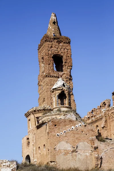 Belchite dorp vernietigd in een Strategic Bombing Raid tijdens de Spaanse burgeroorlog — Stockfoto