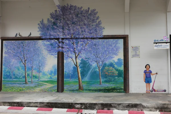 Jacaranda is het symbool boom Trang provincie Rechtenvrije Stockafbeeldingen