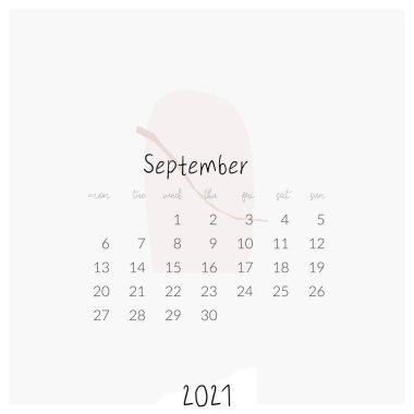  Vektör modern şablon yazdırılabilir 2021 takvim sayfası ayrı ay 