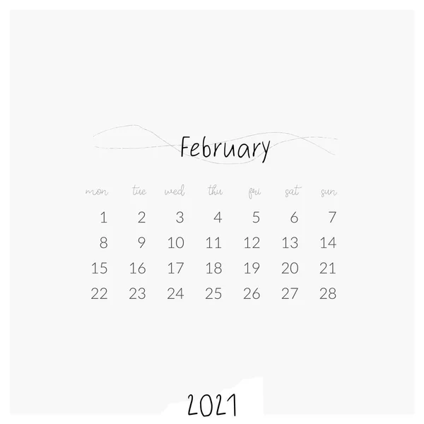 Векторный современный шаблон печати 2021 календарная страница отдельный месяц — стоковый вектор