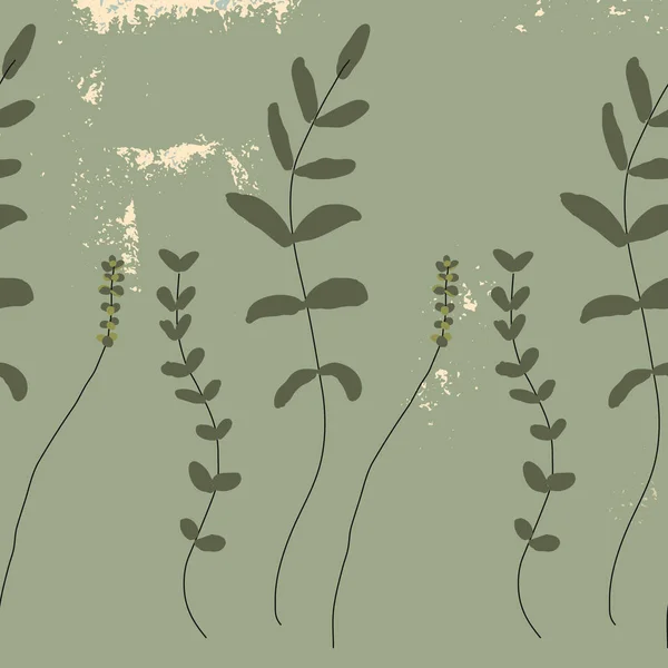 带有手工绘制的涂鸦花和植物学元素的花的乡村背景. — 图库矢量图片