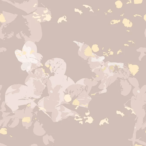 SEAMLESS PATTERN botânico floral motivos abstratos em nude bege pastel paleta de cores — Vetor de Stock