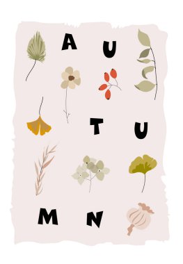 Sonbahar kartpostalları ya da tebrik kartları şablonu koleksiyonu 