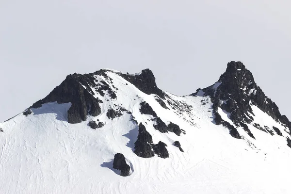 Russia Penisola Kamchatka Monte Cammello Inverno Massiccio Roccioso Estrusione Con — Foto Stock