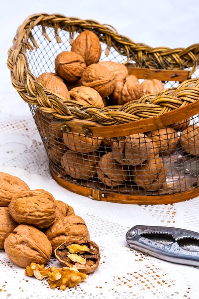 Walnuts on table — Stock Photo, Image