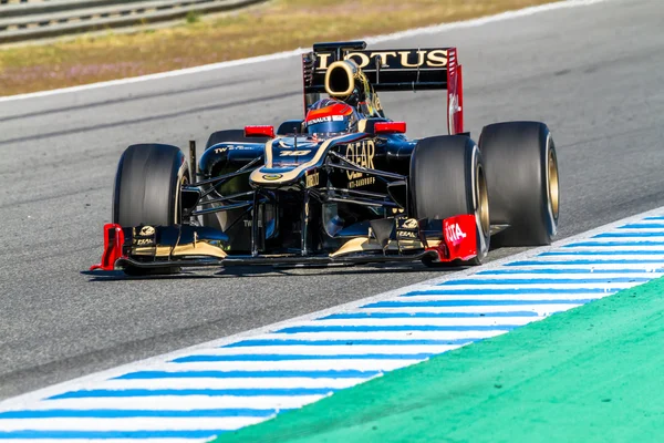 Týmu lotus renault f1, romain grosjean, 2012 — Stock fotografie