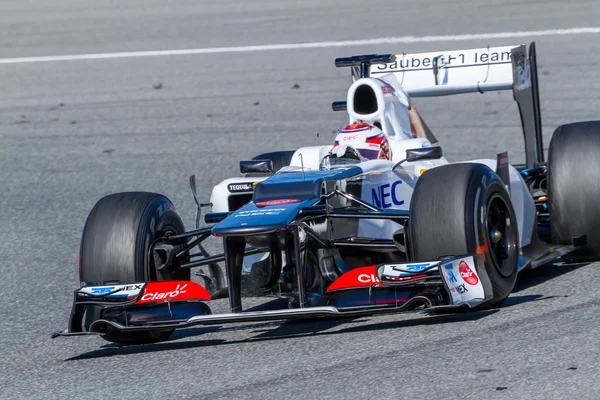 Tým sauber f1, Kamuj Kobajaši, 2012 — Stock fotografie