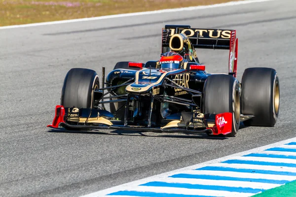 Zespół lotus renault f1, romain grosjean — Zdjęcie stockowe