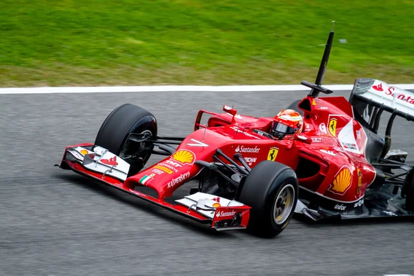 Zespół scuderia ferrari f1, kimi raikkonen, — Zdjęcie stockowe