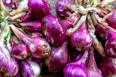 Kuru kırmızı soğan yığını