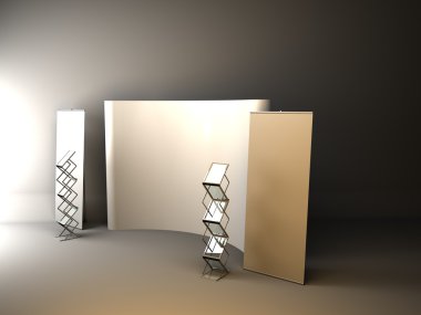 Ticaret Fuar Standı, Fuar Standı yuvarlak, 3d vis oluşturma