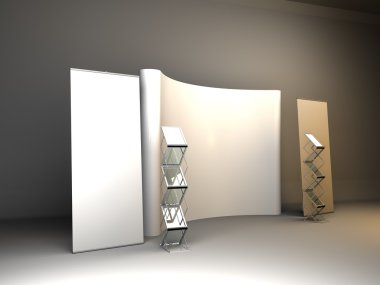 Ticaret Fuar Standı, Fuar Standı yuvarlak, 3d vis oluşturma