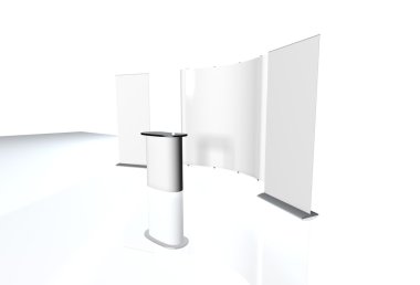 Ticaret Fuar Standı, Fuar Standı yuvarlak, 3d vis oluşturma