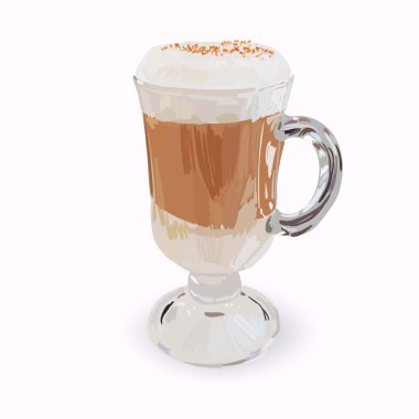 katmanlar, ISO uzun cam fincan kapuçino krem şanti ile yapılan