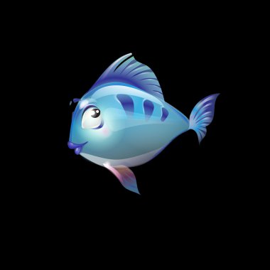 Balık karikatür mavi vektör