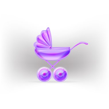 bebek arabası parlak simge vektör