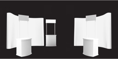 Ticaret Fuarı standı, Fuar Stand yuvarlak, 3d işleme görsel Sergi donatımı, standları bir dizi olarak